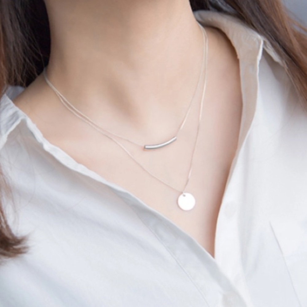 Layer Chain Choker Pendant Necklace